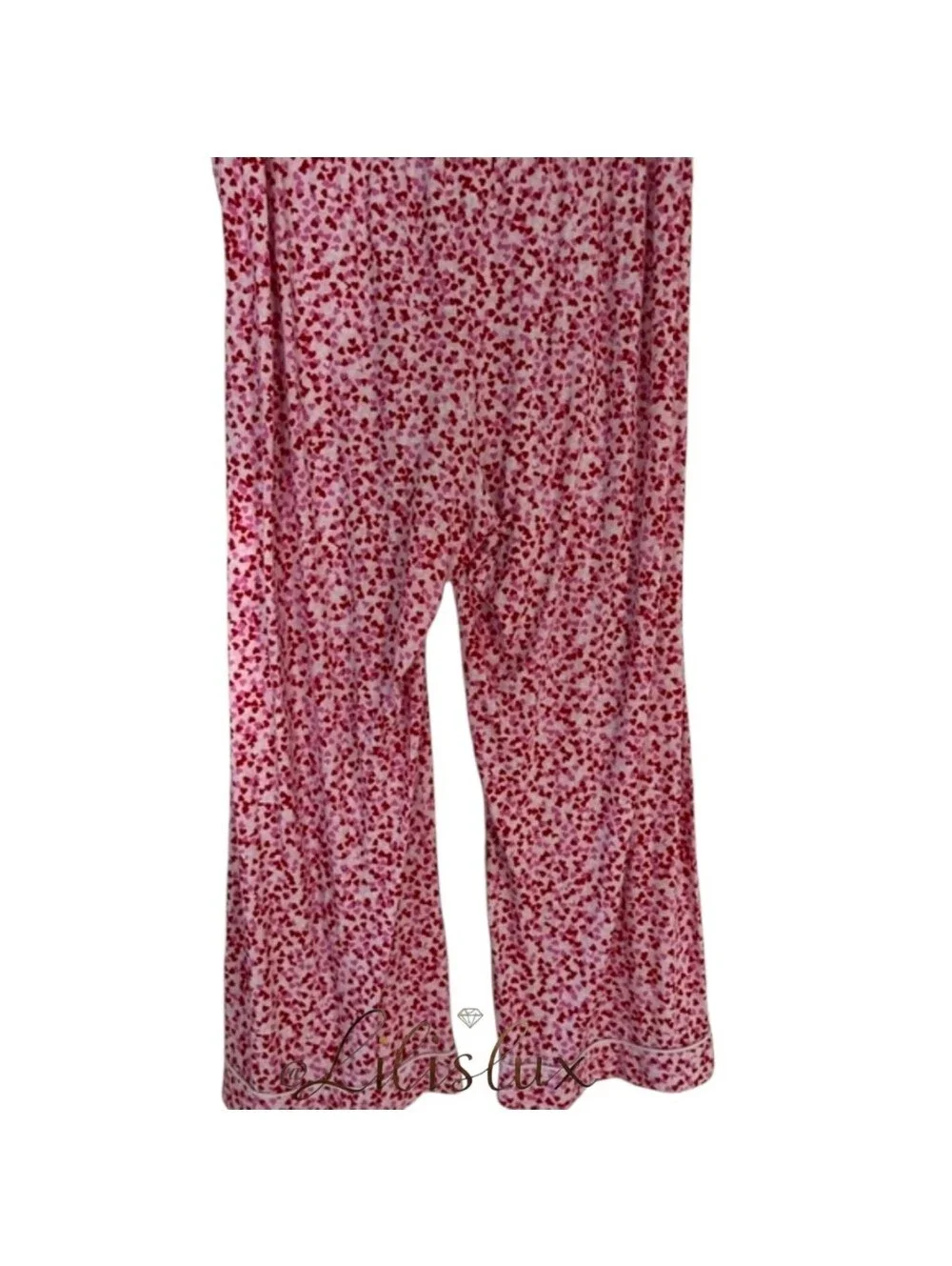 Kate Spade Mini Hearts 2pc Pajama Set Size Large White Pink And Red Modal Blend